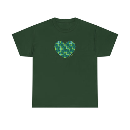 Green Dot Heart T-shirt - #HeartsInMotion - Love Over Hate