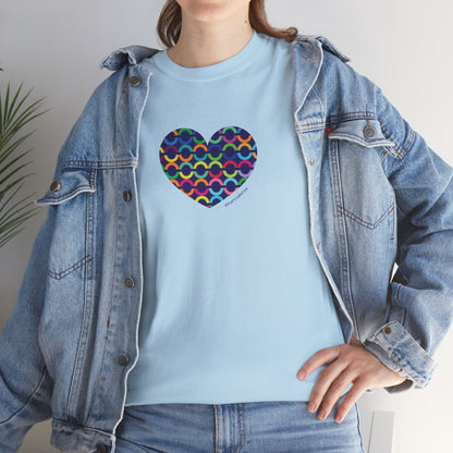 8" Rainbow Scales Heart Tee - #HeartsInMotion