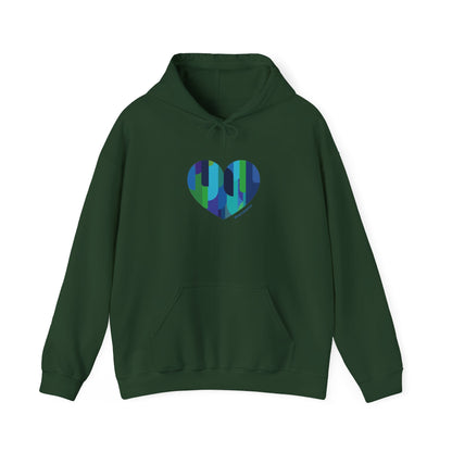 Patterned Heart Sweatshirt, Cozy Hoodie - #HeartsInMotion