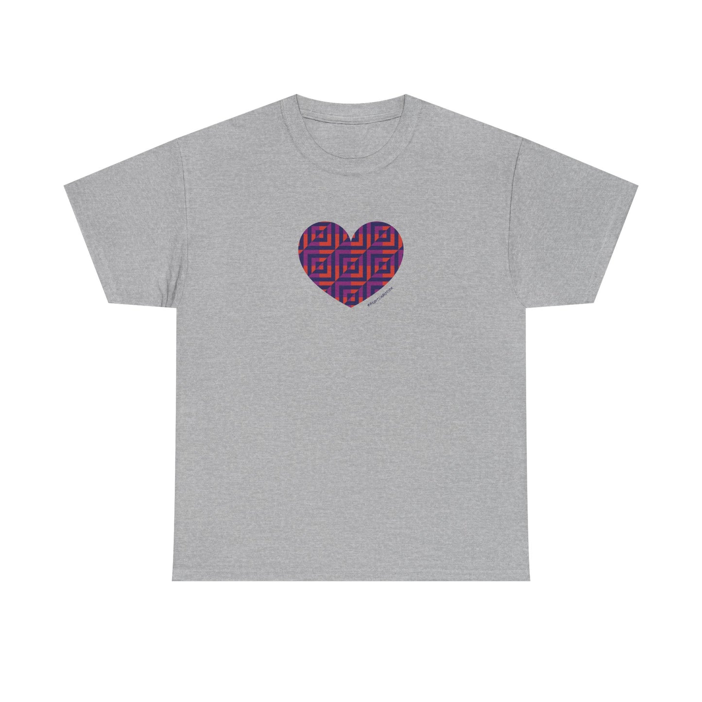 Colorful Heart Unisex Heavy Cotton Tee - #HeartsInMotion