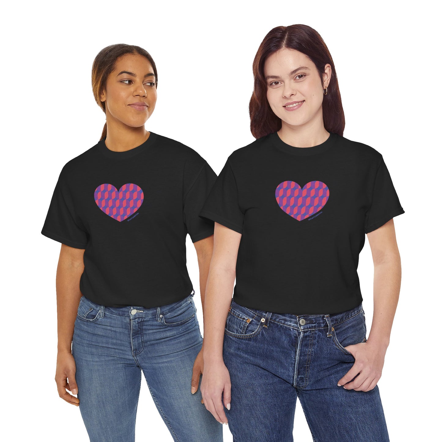 Colourful Heart Unisex Heavy Cotton Tee - #HeartsInMotion