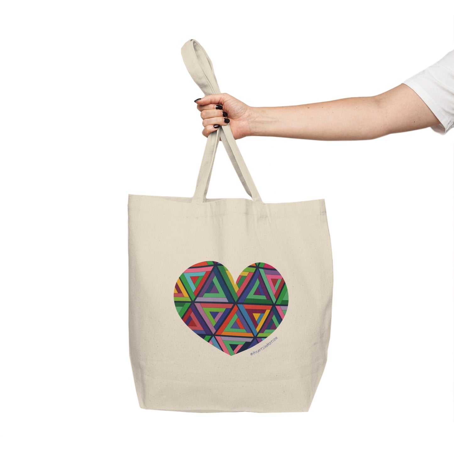 Colourful Heart Canvas Tote Bag | Eco-Friendly Shopper, #HeartsInMotion