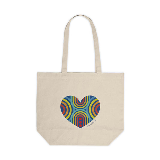Colourful Heart Design Canvas Shopping Tote - #HeartsInMotion