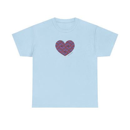 Colorful Geometric Heart Unisex Heavy Cotton Tee - #HeartsInMotion