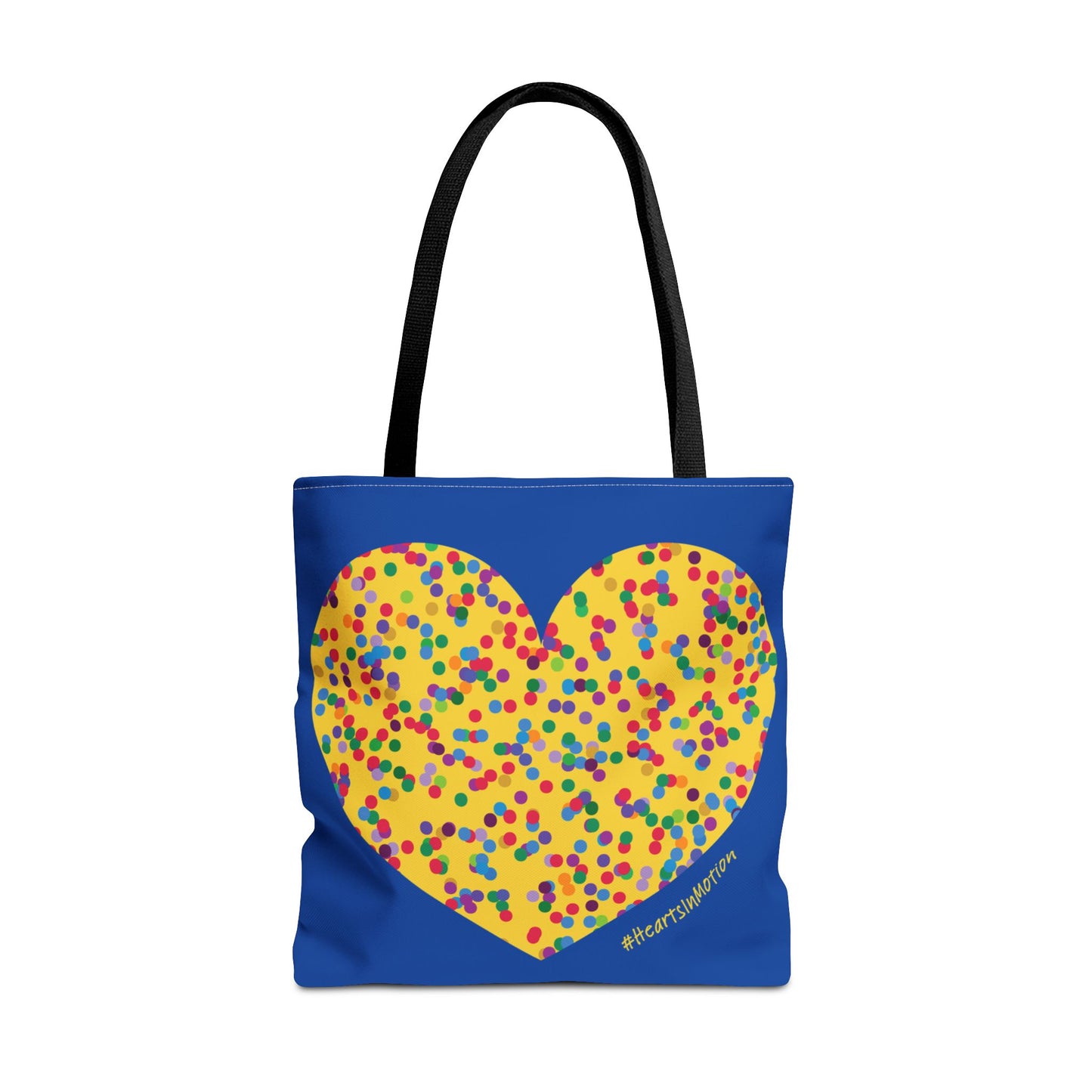 Colourful Dot Heart Tote Bag - Fun and Playful Design - #HeartsInMotion