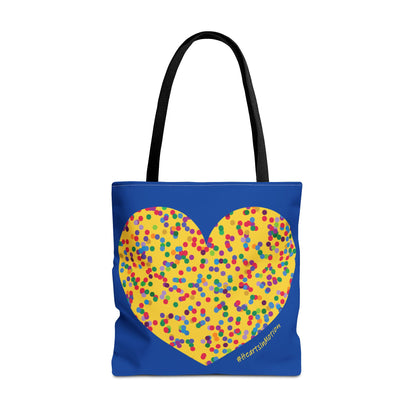 Colourful Dot Heart Tote Bag - Fun and Playful Design - #HeartsInMotion