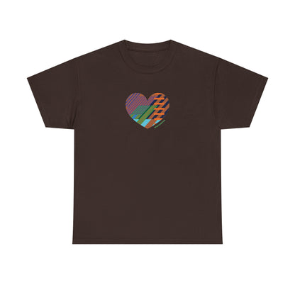 Colourful Heart Unisex Heavy Cotton Tee - Vibrant Graphic T-Shirt