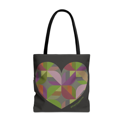 Colourful Heart Design Tote Bag, Eco-Friendly, Boho Style, #HeartsInmotion