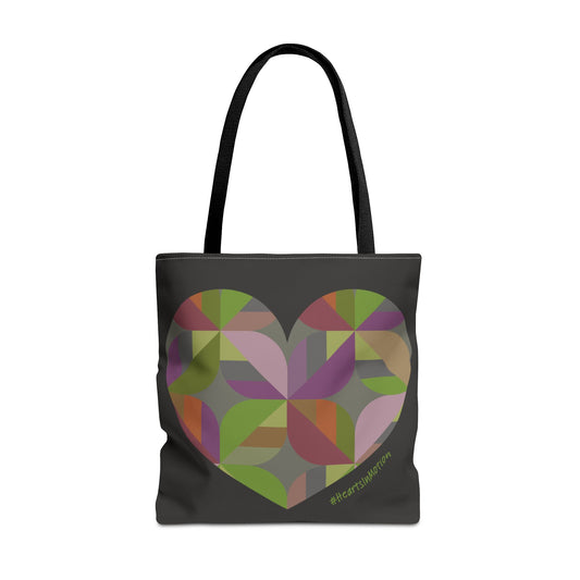 Colourful Heart Design Tote Bag, Eco-Friendly, Boho Style, #HeartsInmotion