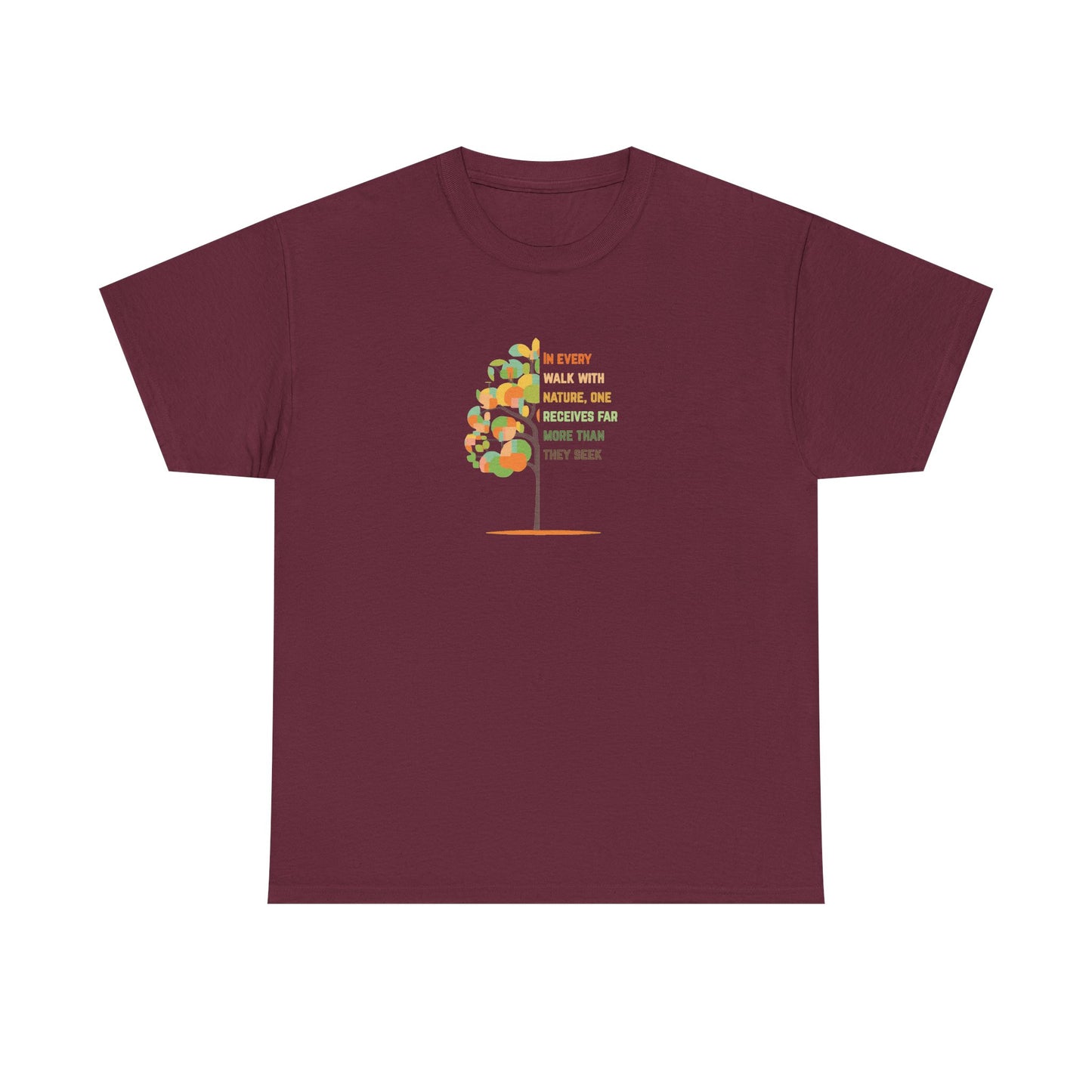 Nature-Inspired Unisex Heavy Cotton Tee, Gift for Nature Lovers