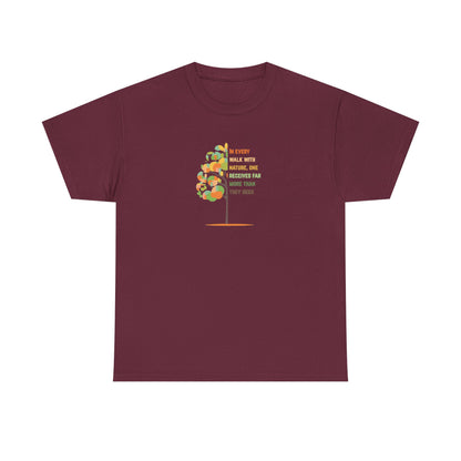 Nature-Inspired Unisex Heavy Cotton Tee, Gift for Nature Lovers