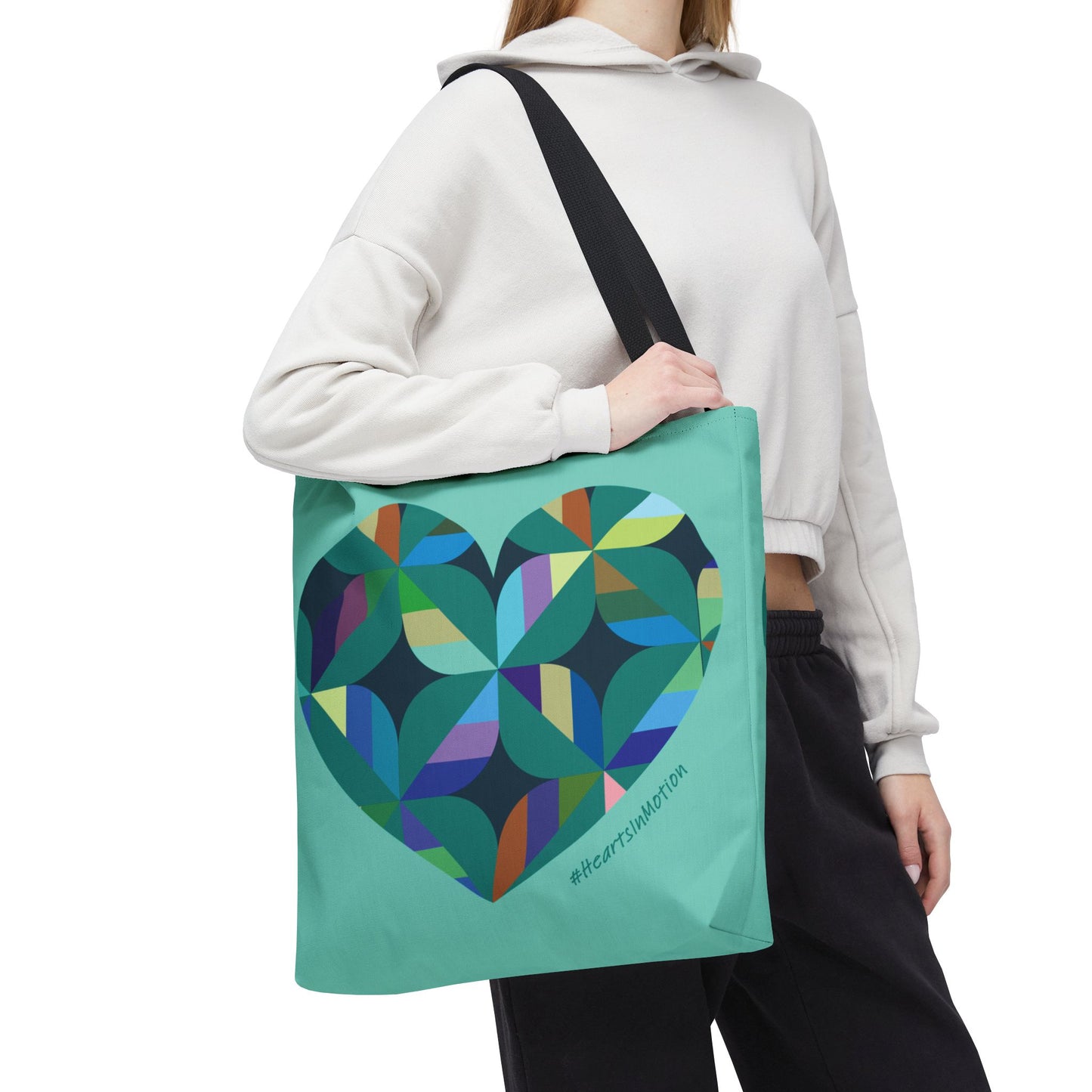 Colourful Heart Tote Bag, Eco-Friendly Shopping Bag, #HeartsInMotion