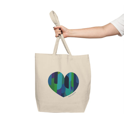 Colourful Heart Canvas Tote Bag, Eco-Friendly Shopping Bag - #HeartsInMotion