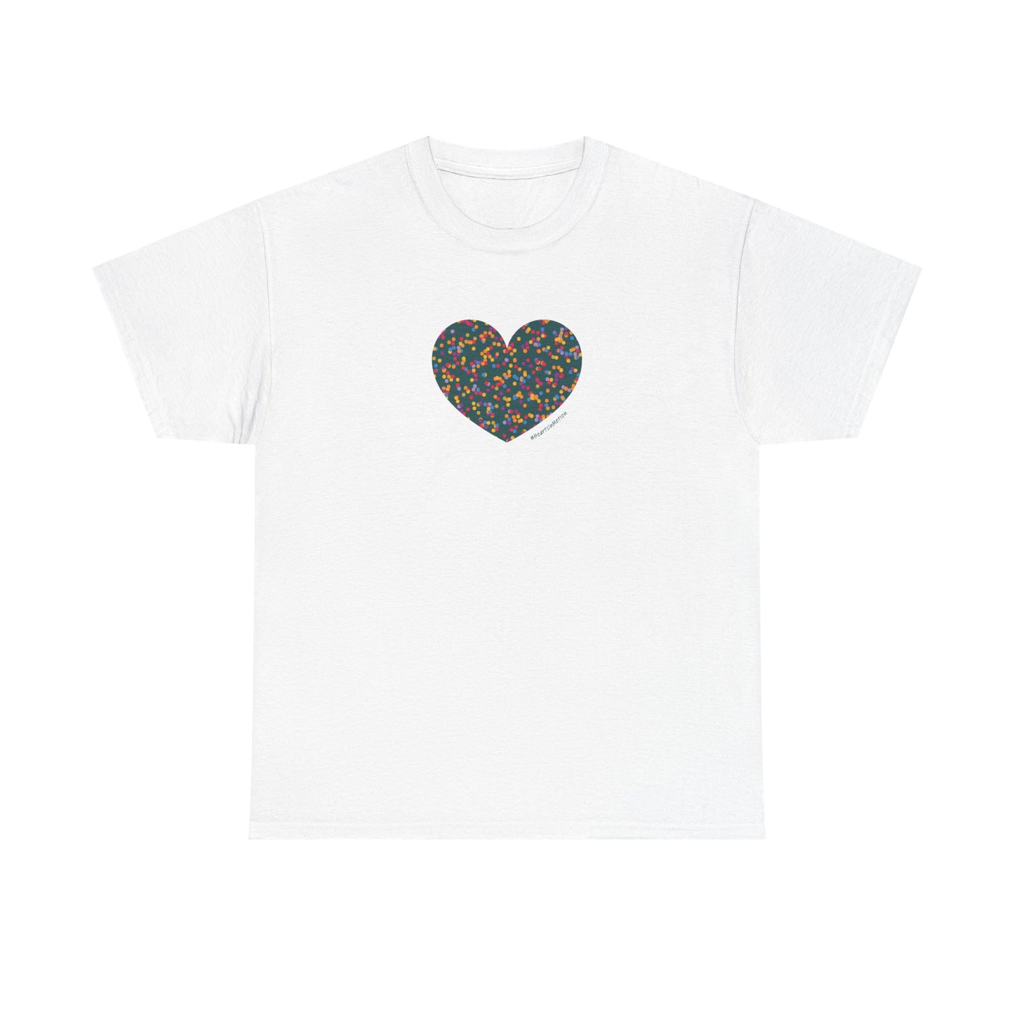 Colourful Heart Dot Unisex Heavy Cotton Tee - #HeartsInMotion T-Shirt