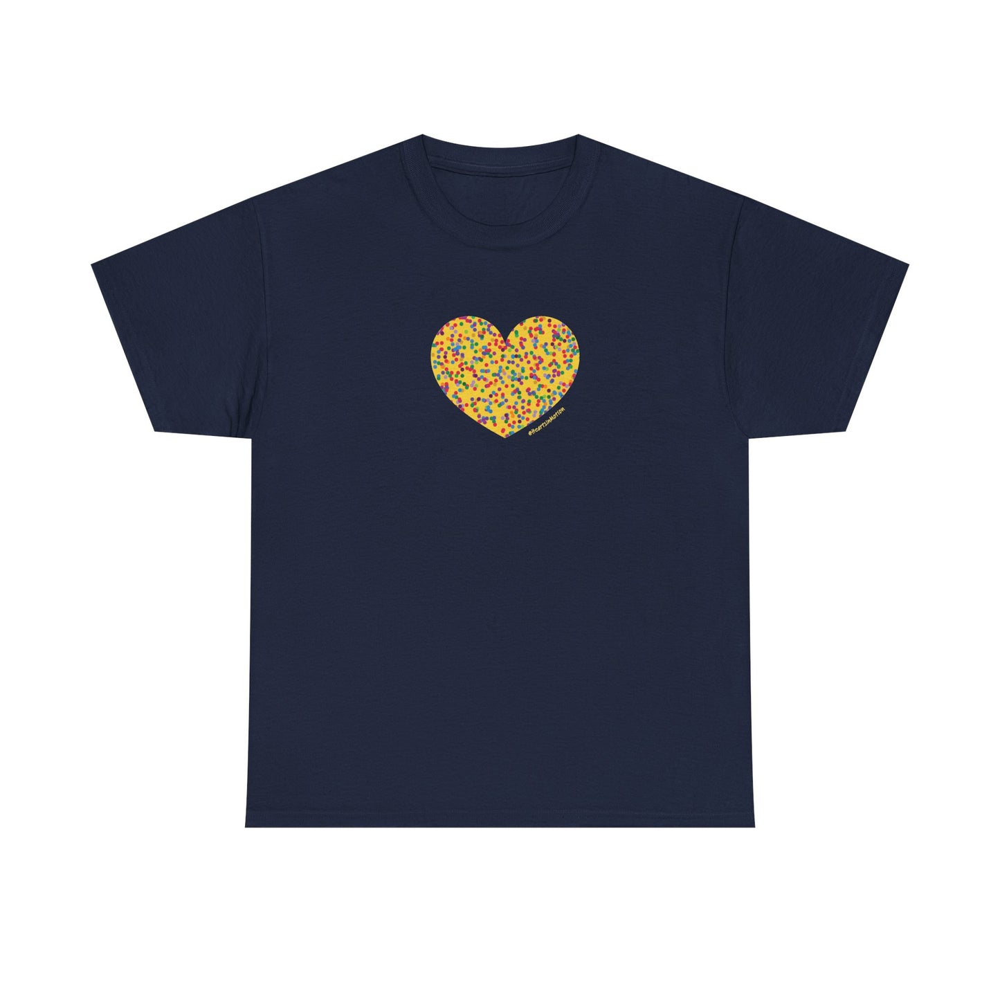 Colourful Dot Heart Unisex Heavy Cotton Tee - #HeartsInMotion