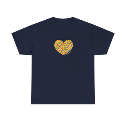Colourful Dot Heart Unisex Heavy Cotton Tee - #HeartsInMotion