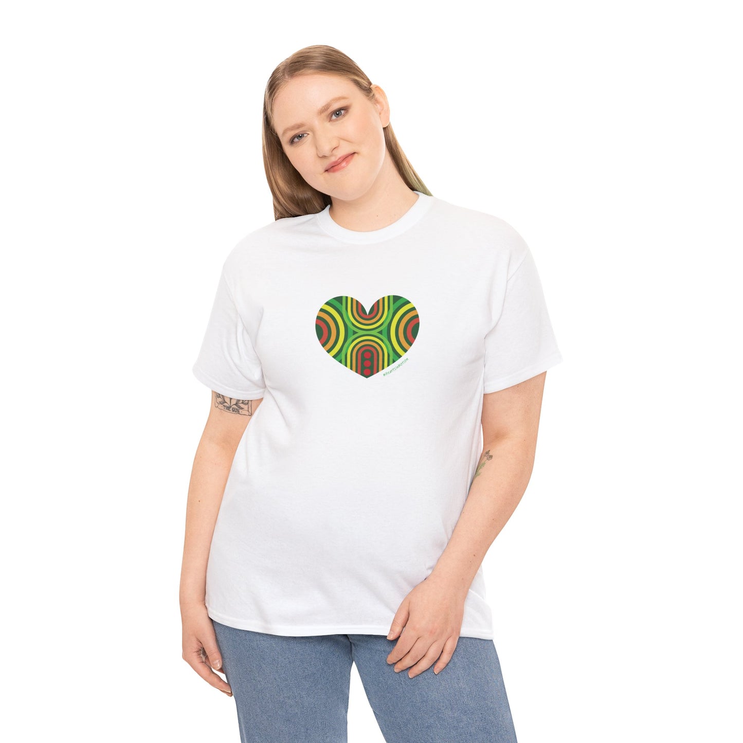 Colourful Heart Vibe Unisex Heavy Cotton Tee - #HeartsInMotion