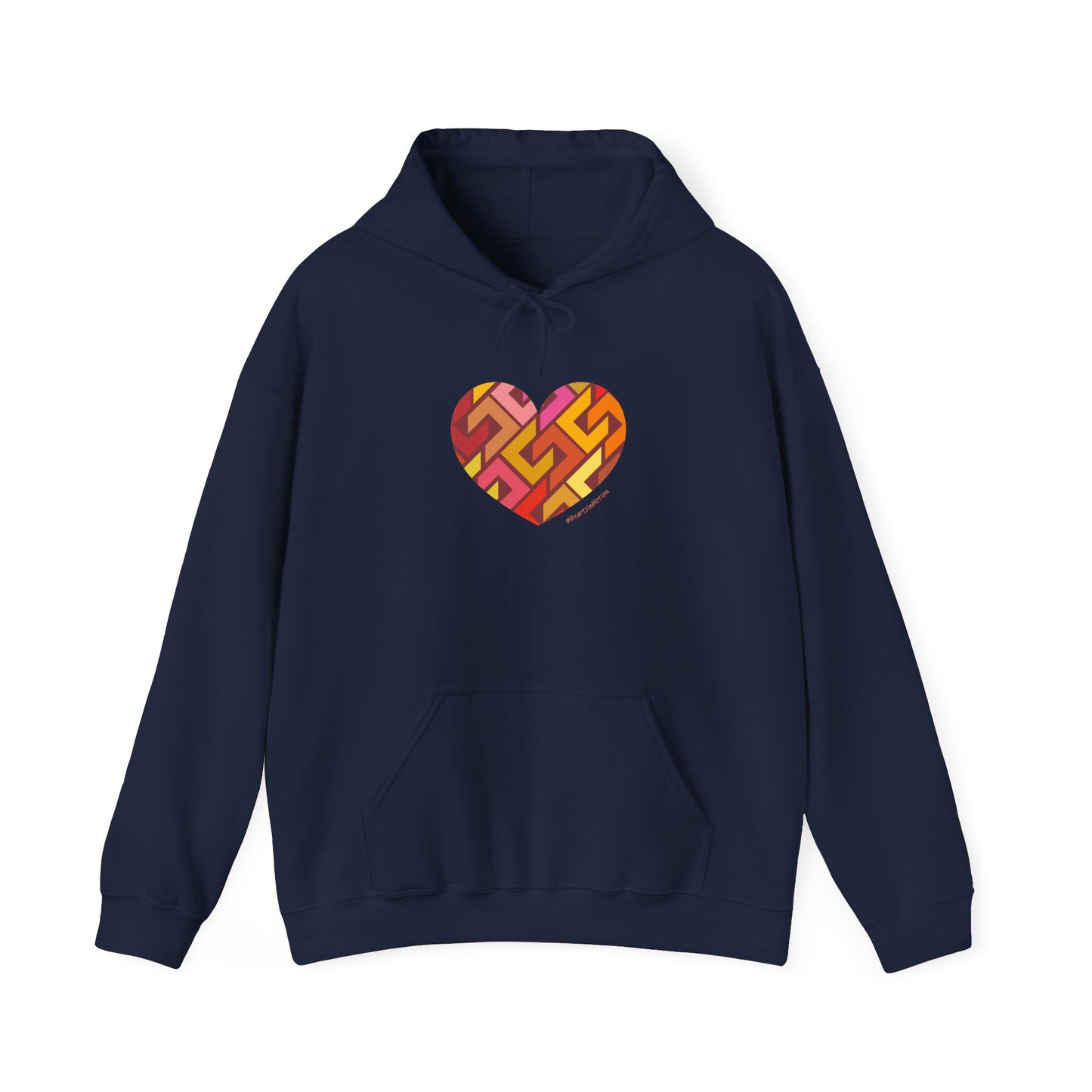 Colourful Heart Hoodie, Cozy Sweatshirt - #HeartsInMotion