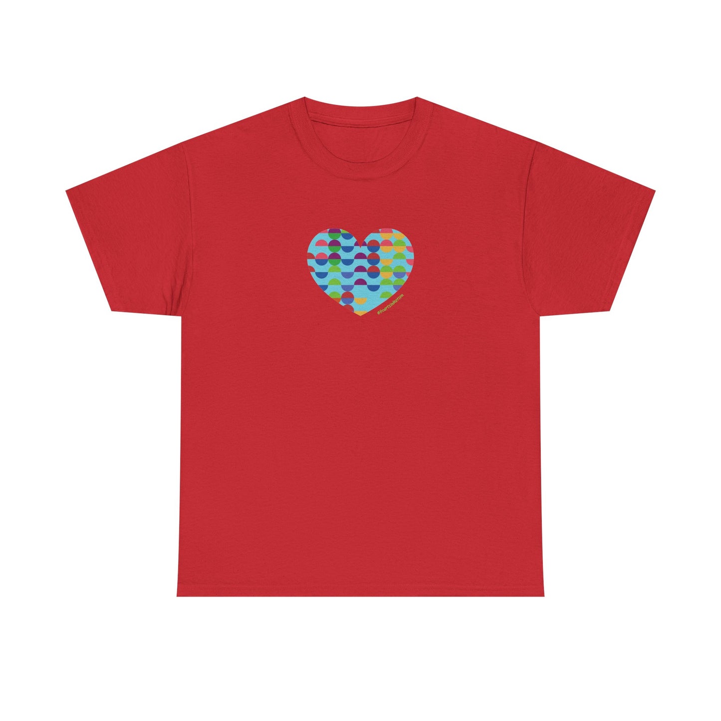 Colorful Heart Unisex Heavy Cotton Tee - #HeartsInMotion