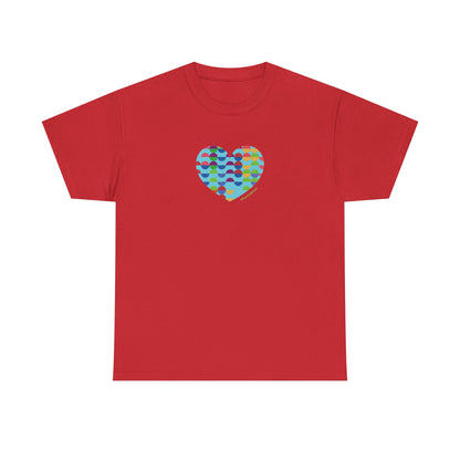 Colorful Heart Unisex Heavy Cotton Tee - #HeartsInMotion