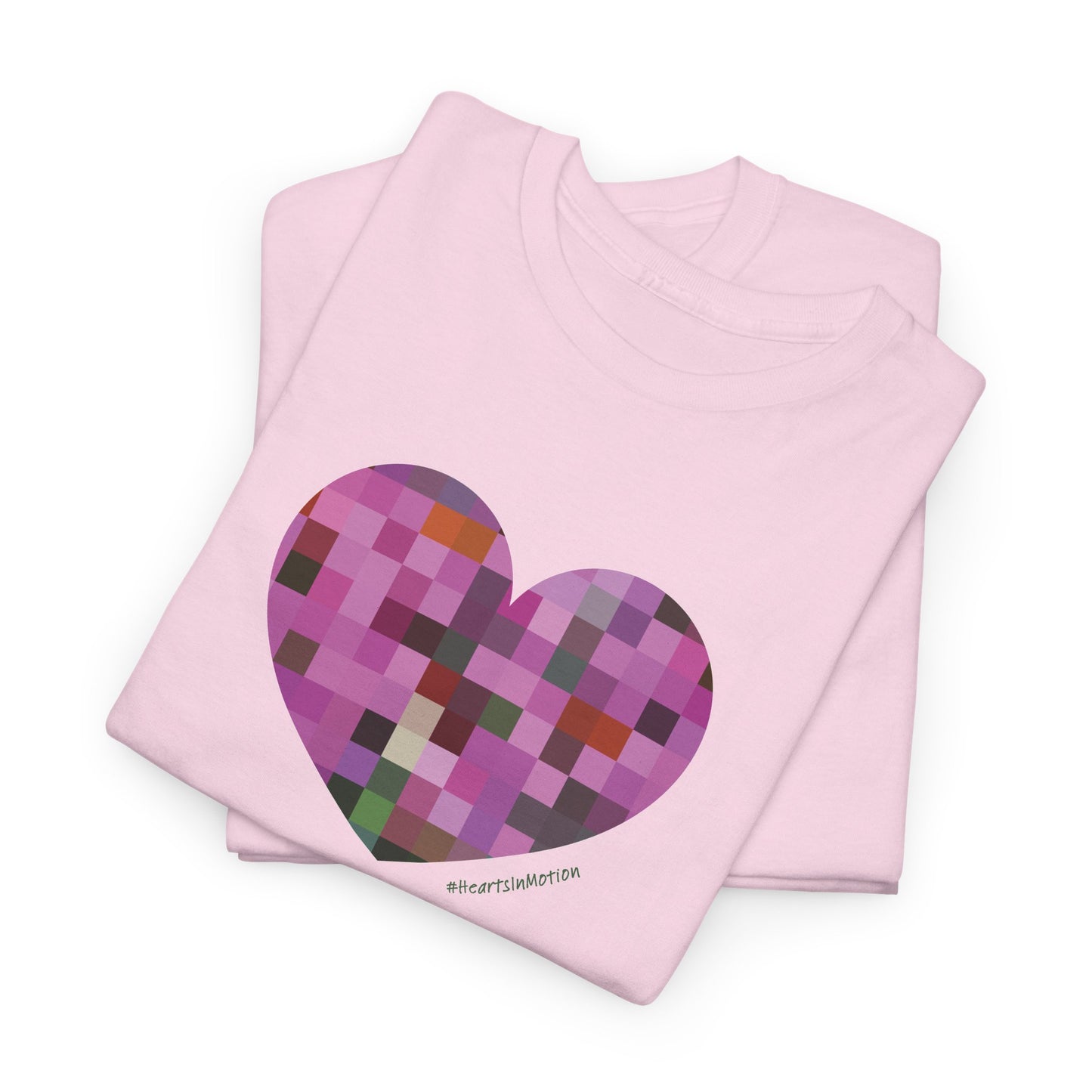 Pixel Heart Mosaic Unisex Heavy Cotton Tee - Colorful Love Shirt