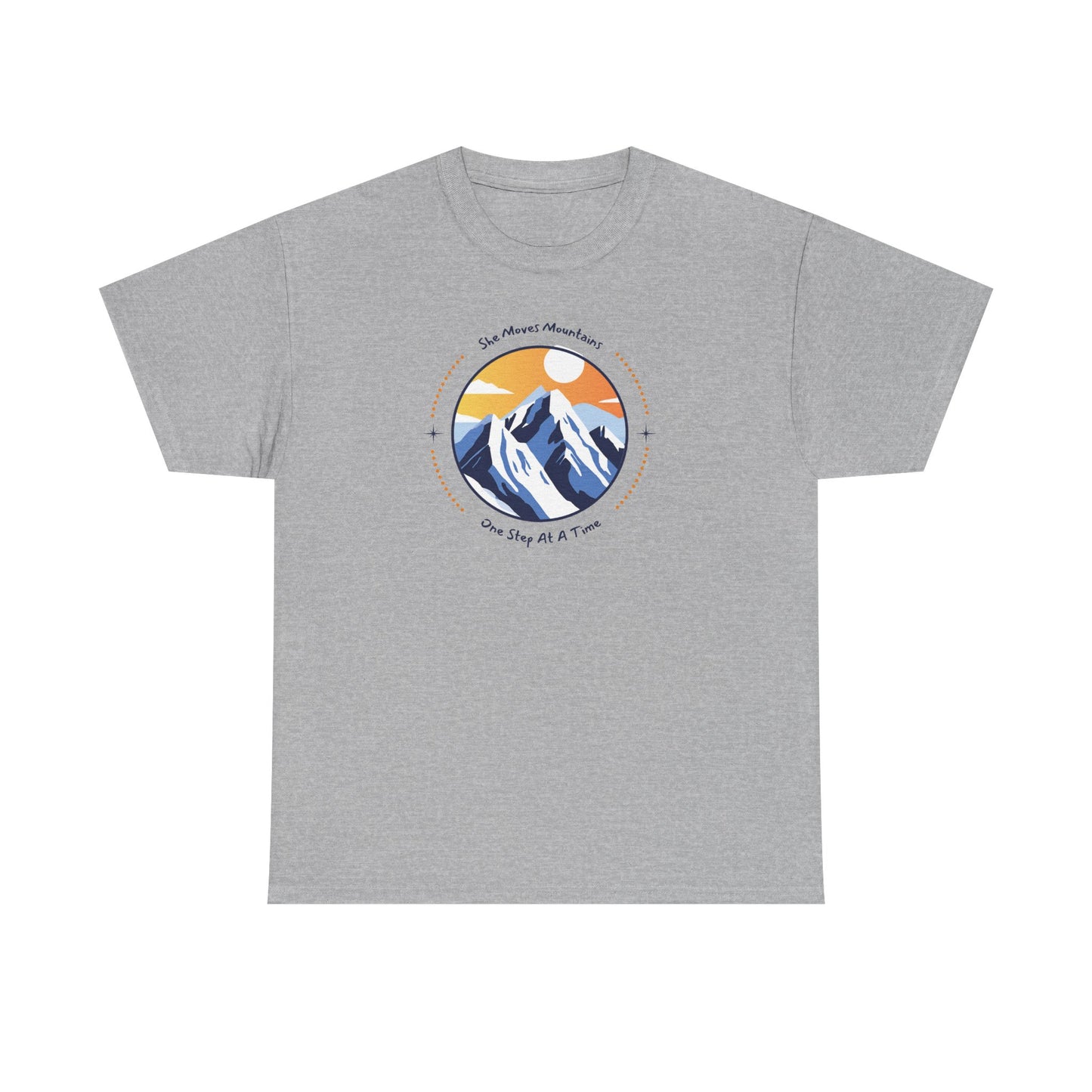 Mountain Sunrise Heavy Cotton Tee, Outdoor Adventure Shirt, Nature Lover Gift