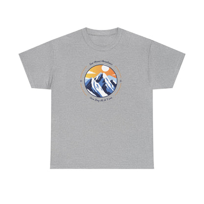 Mountain Sunrise Heavy Cotton Tee, Outdoor Adventure Shirt, Nature Lover Gift