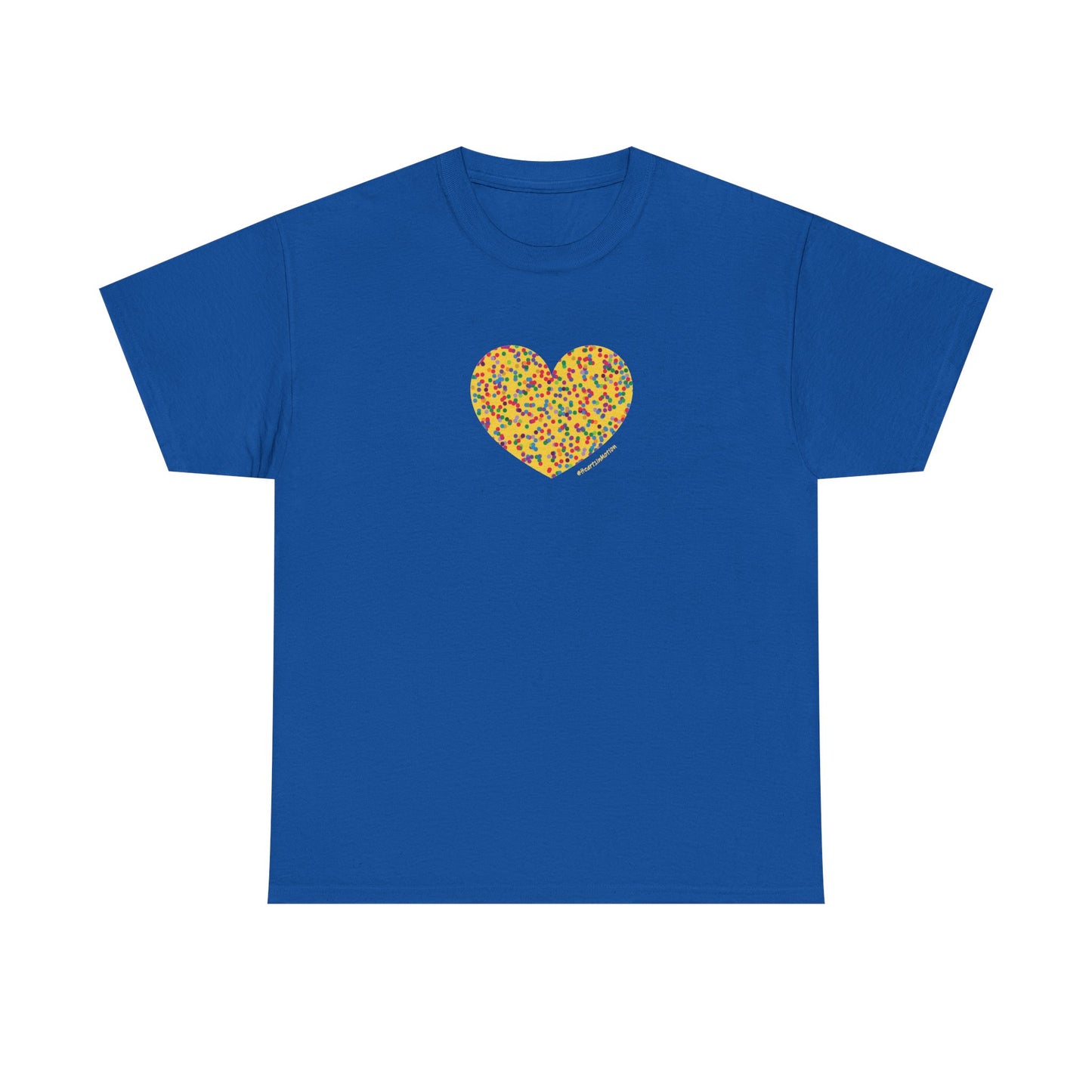 Colourful Dot Heart Unisex Heavy Cotton Tee - #HeartsInMotion