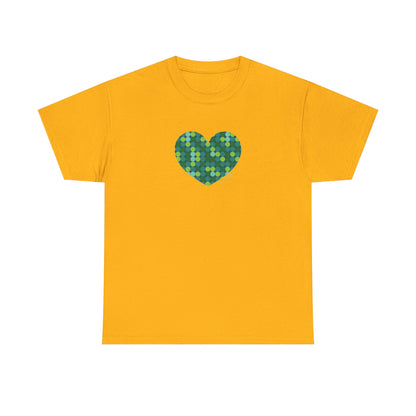 Green Dot Heart T-shirt - #HeartsInMotion - Love Over Hate