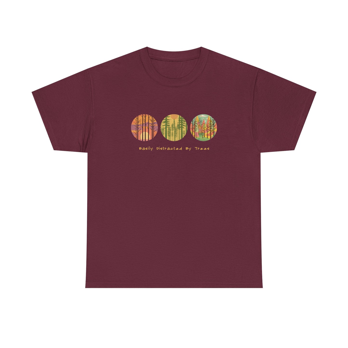 Colorful Tree Unisex Heavy Cotton Tee, Outdoor Lover Shirt, Unique Gift