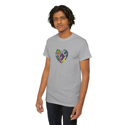 Colourful Heart Unisex Heavy Cotton Tee - Stylish & Comfortable Wear