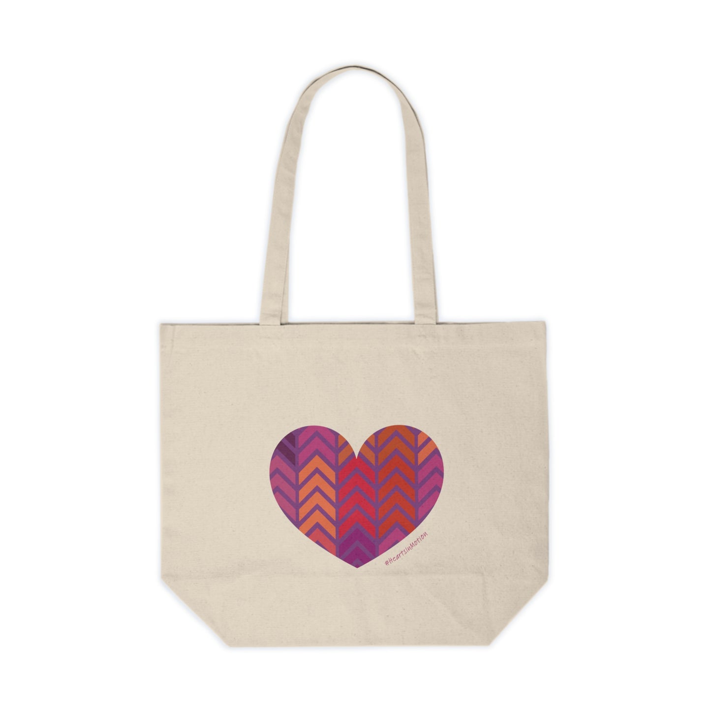 Colourful Chevron Heart Canvas Shopping Tote - #HeartsInMotion