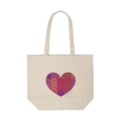 Colourful Chevron Heart Canvas Shopping Tote - #HeartsInMotion