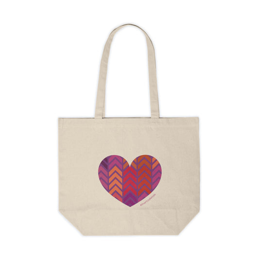 Colourful Chevron Heart Canvas Shopping Tote - #HeartsInMotion
