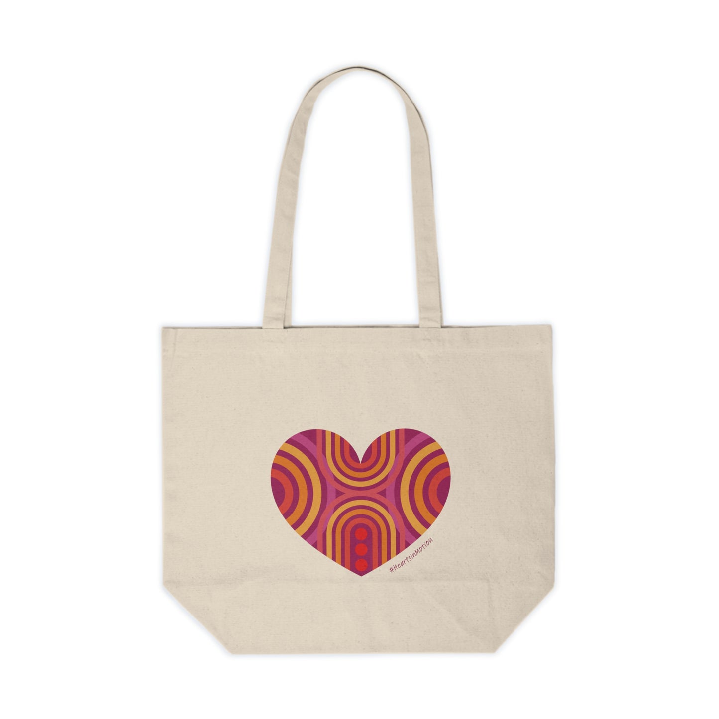 Colourful Heart Canvas Tote Bag, Eco-Friendly Grocery Tote, #HeartsInMotion