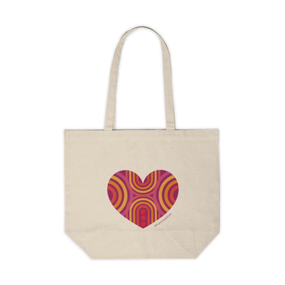Colourful Heart Canvas Tote Bag, Eco-Friendly Grocery Tote, #HeartsInMotion