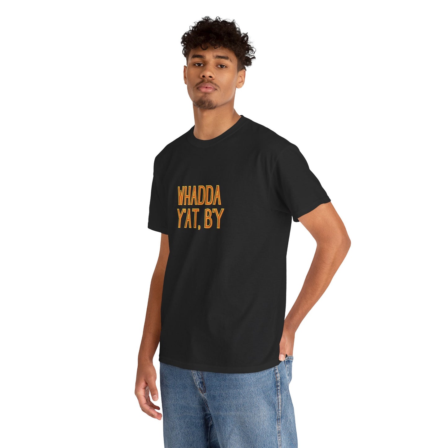 Whadda Y'at, B'y Unisex Heavy Cotton Tee, Fun Graphic Tee, Casual Wear