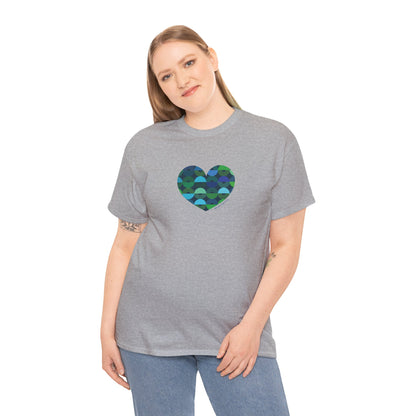 Heart Pattern Unisex Heavy Cotton Tee - #HeartsInMotion