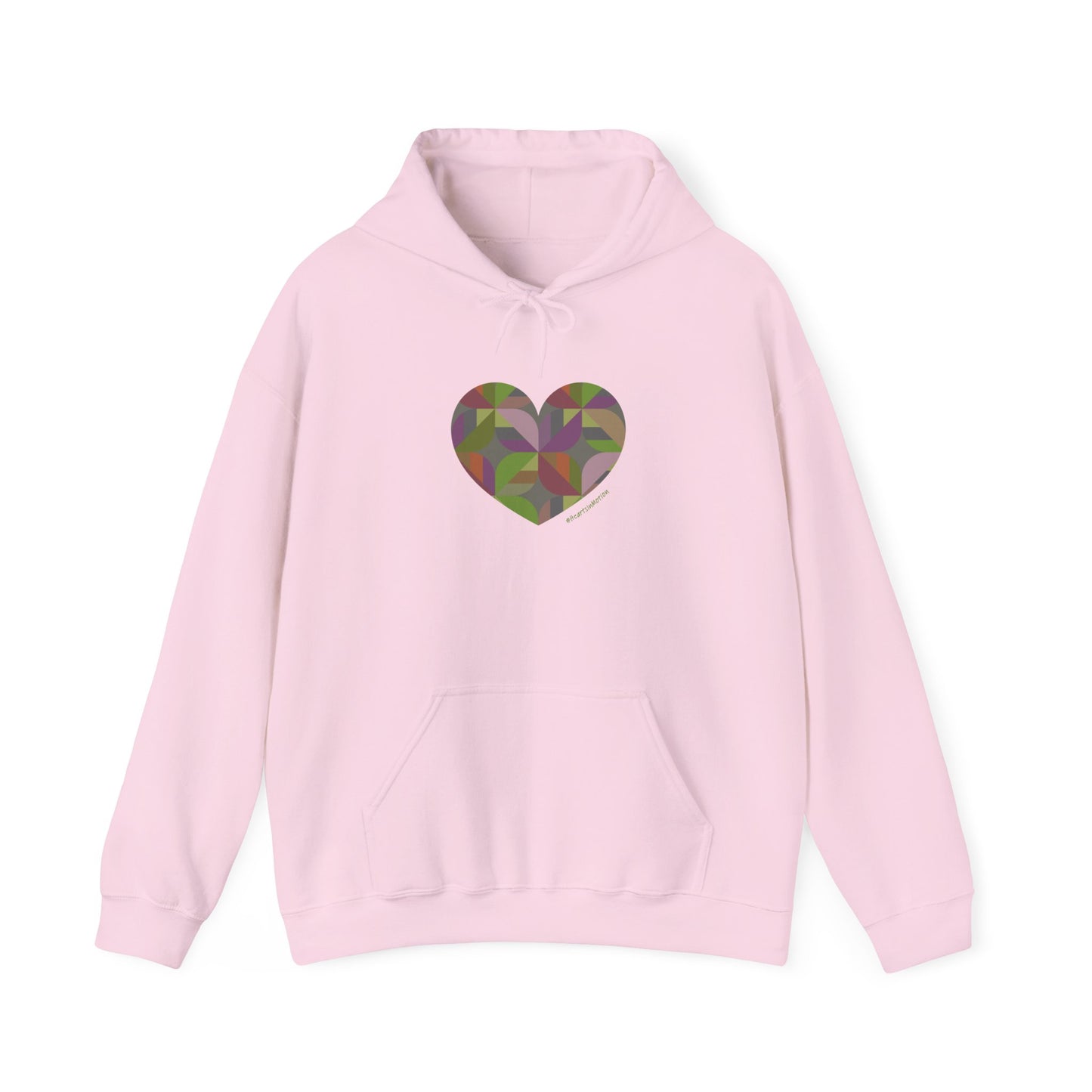 Heart Patterned Unisex Hooded Sweatshirt, Cozy Hoodie, #HeartsInMotion
