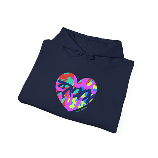 Colorful Grafitti Heart Hoodie – #HeartsInMotion - Love Over Hate