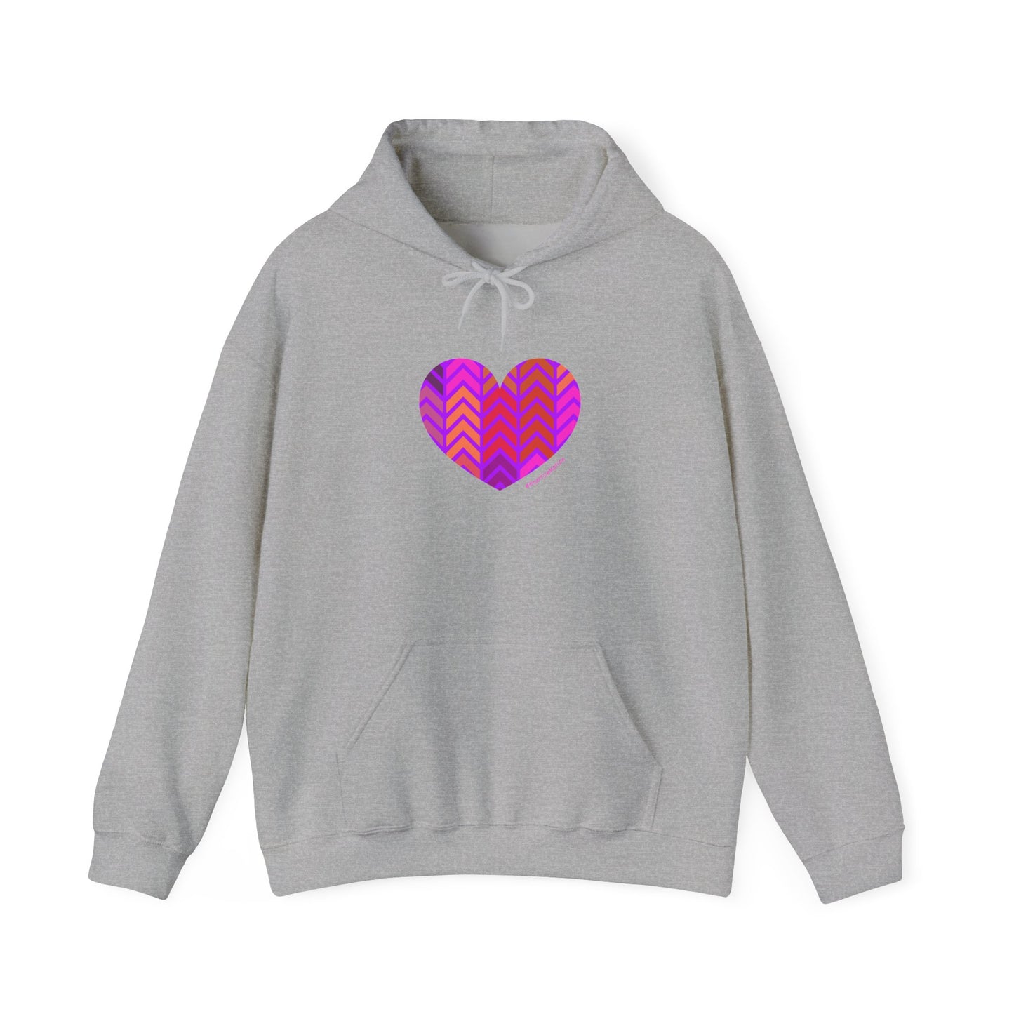 Heart Chevron Unisex Heavy Blend™ Hooded Sweatshirt - #HeartsInMotion