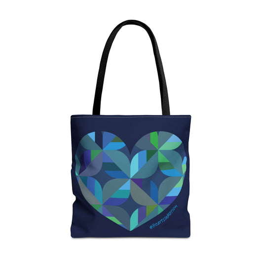 Heart Pattern Tote Bag, Eco-Friendly Carryall, #HeartsInMotion