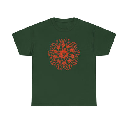 Lobster Mandala Blossom Unisex Heavy Cotton Tee