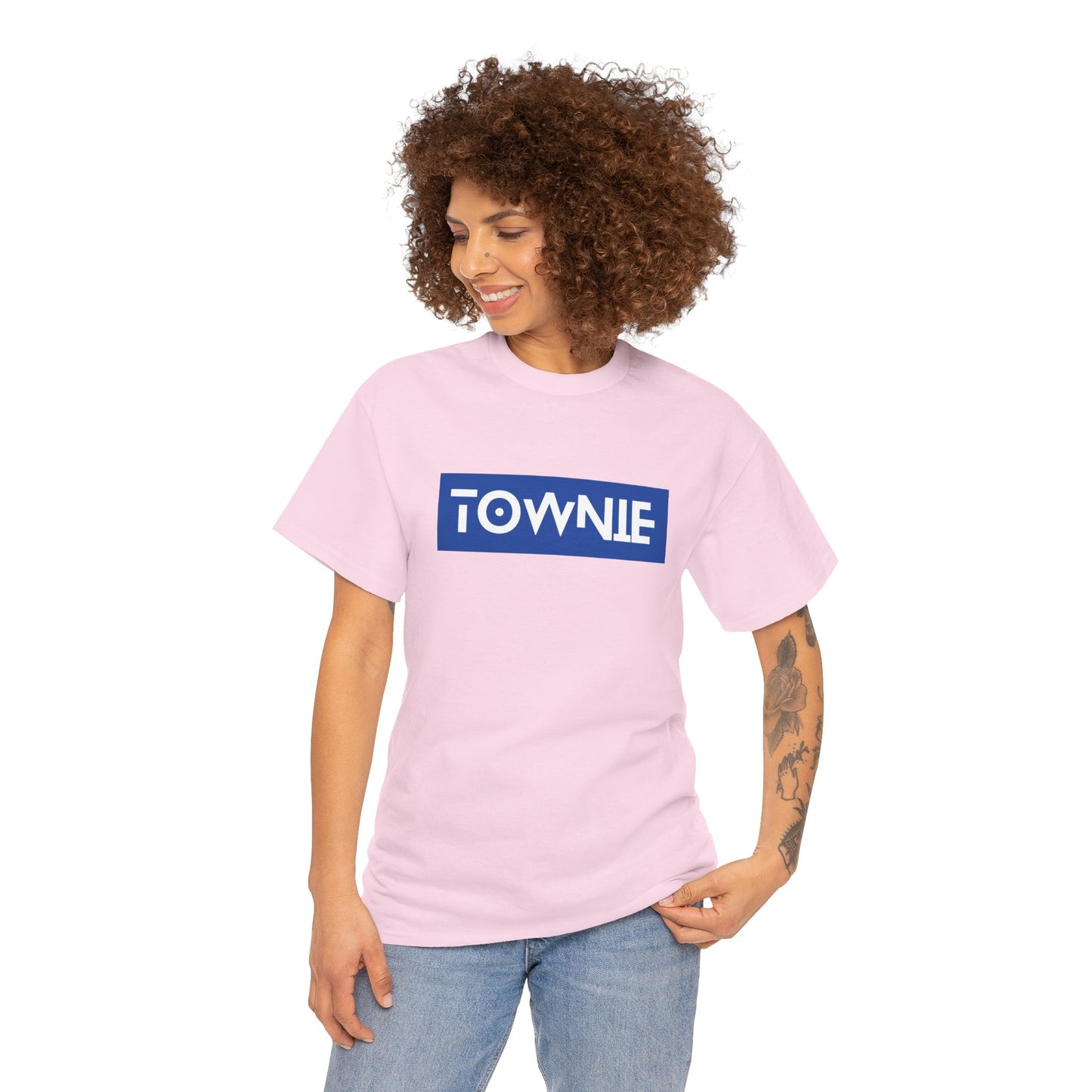 Unisex Heavy Cotton Tee with 'TOWNIE' Print - Casual Style for Everyday Wear