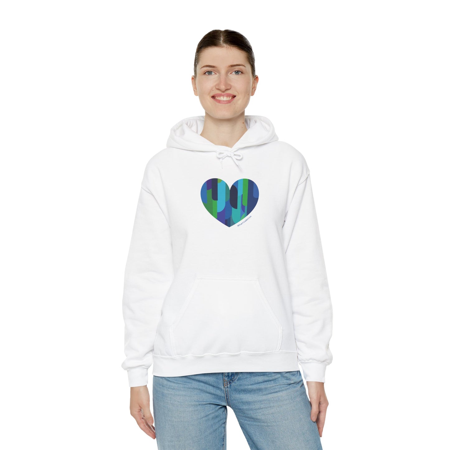 Patterned Heart Sweatshirt, Cozy Hoodie - #HeartsInMotion