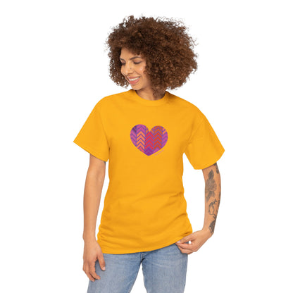 Colourful Heart Unisex Heavy Cotton Tee - Vibrant Casual Wear for Everyday Love