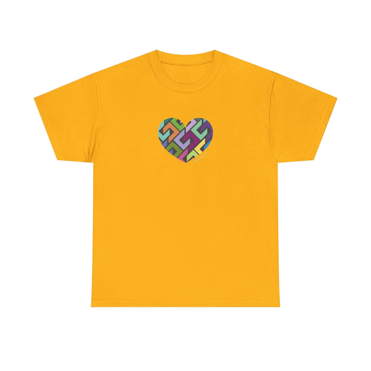 Colourful Heart Unisex Heavy Cotton Tee - Stylish & Comfortable Wear