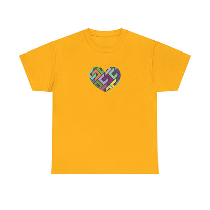 Colourful Heart Unisex Heavy Cotton Tee - Stylish & Comfortable Wear