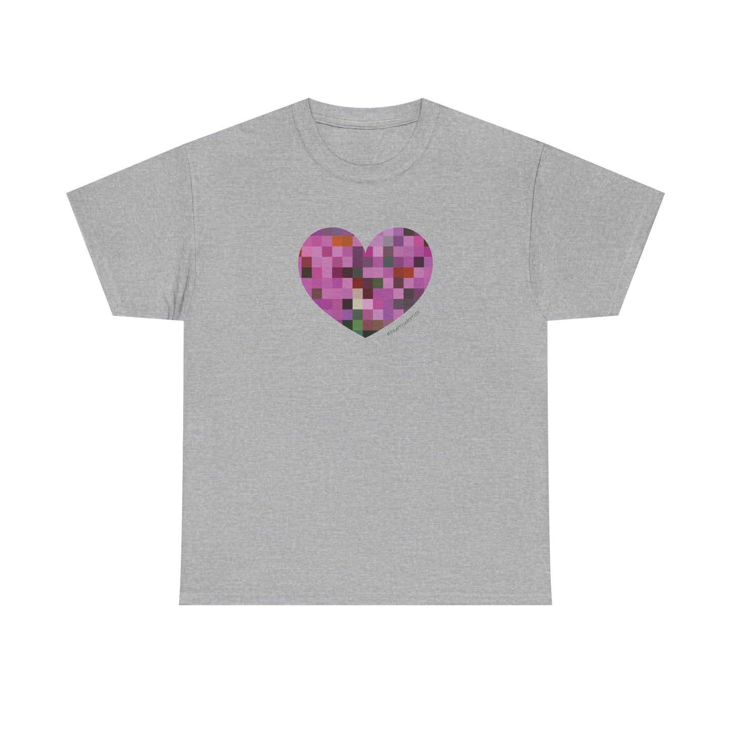 Pixel Heart Mosaic Unisex Heavy Cotton Tee - Colorful Love Shirt