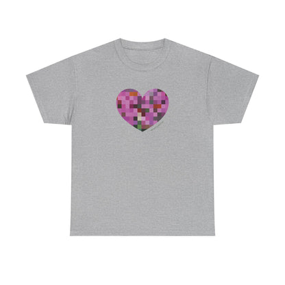 Pixel Heart Mosaic Unisex Heavy Cotton Tee - Colorful Love Shirt